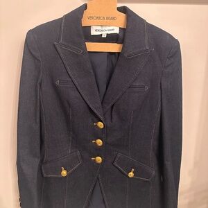 VERONICA BEARD DENIM DICKEY JACKET PANTS SET